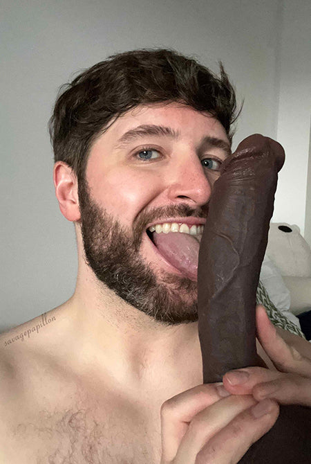 QUTOYS 9.2in Handmade Realistic Silicone Dildo-Black