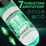 A green and clear vibrator with seven thrusting and rotation modes is displayed prominently.