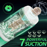 A glass cup with a penis inside is being filled with water.