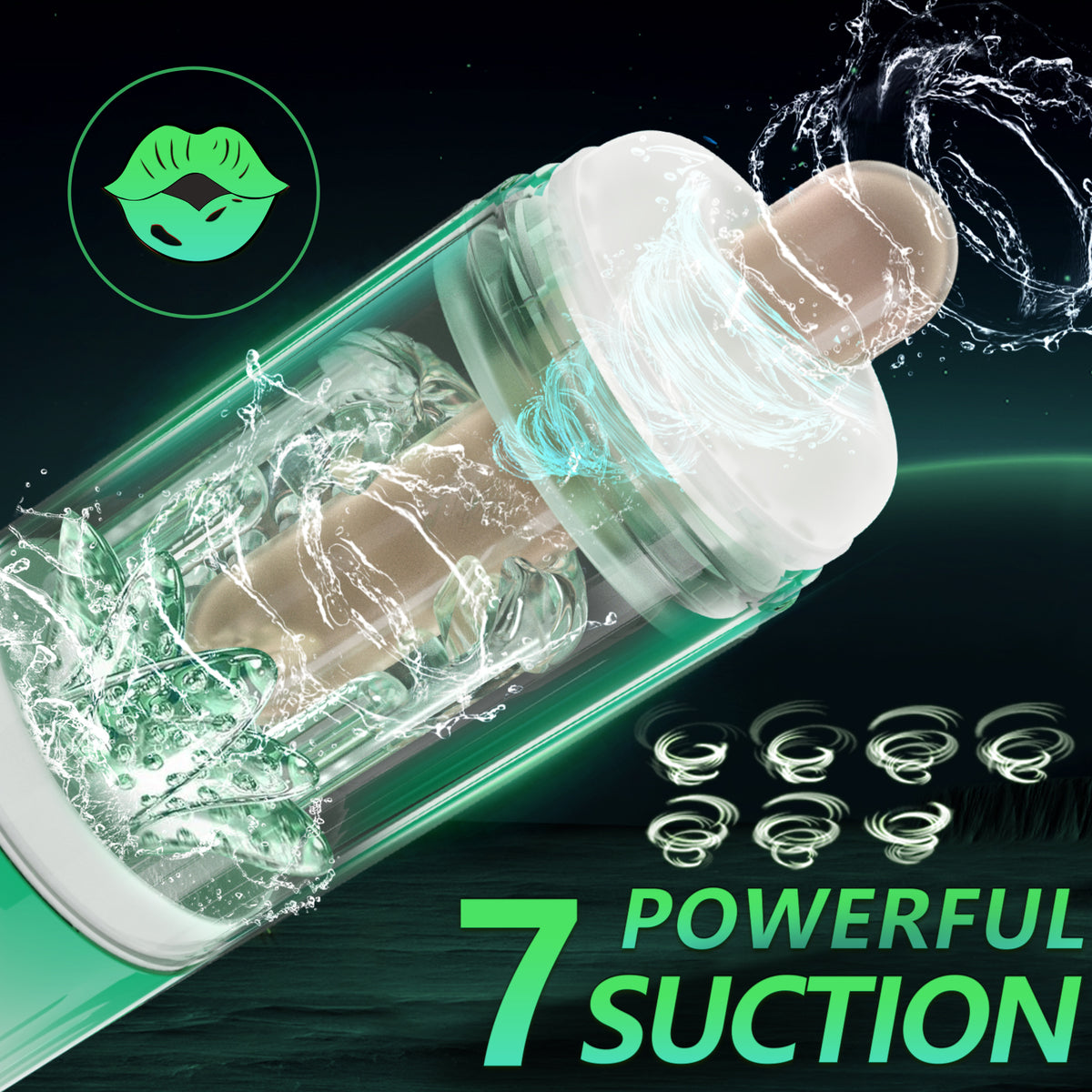 A glass cup with a penis inside is being filled with water.