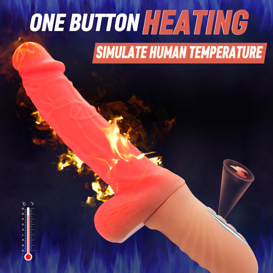 QUTOYS 4 in 1 Versatile Rotating Thrusting Vibrating Heating Dildo with Suction cup