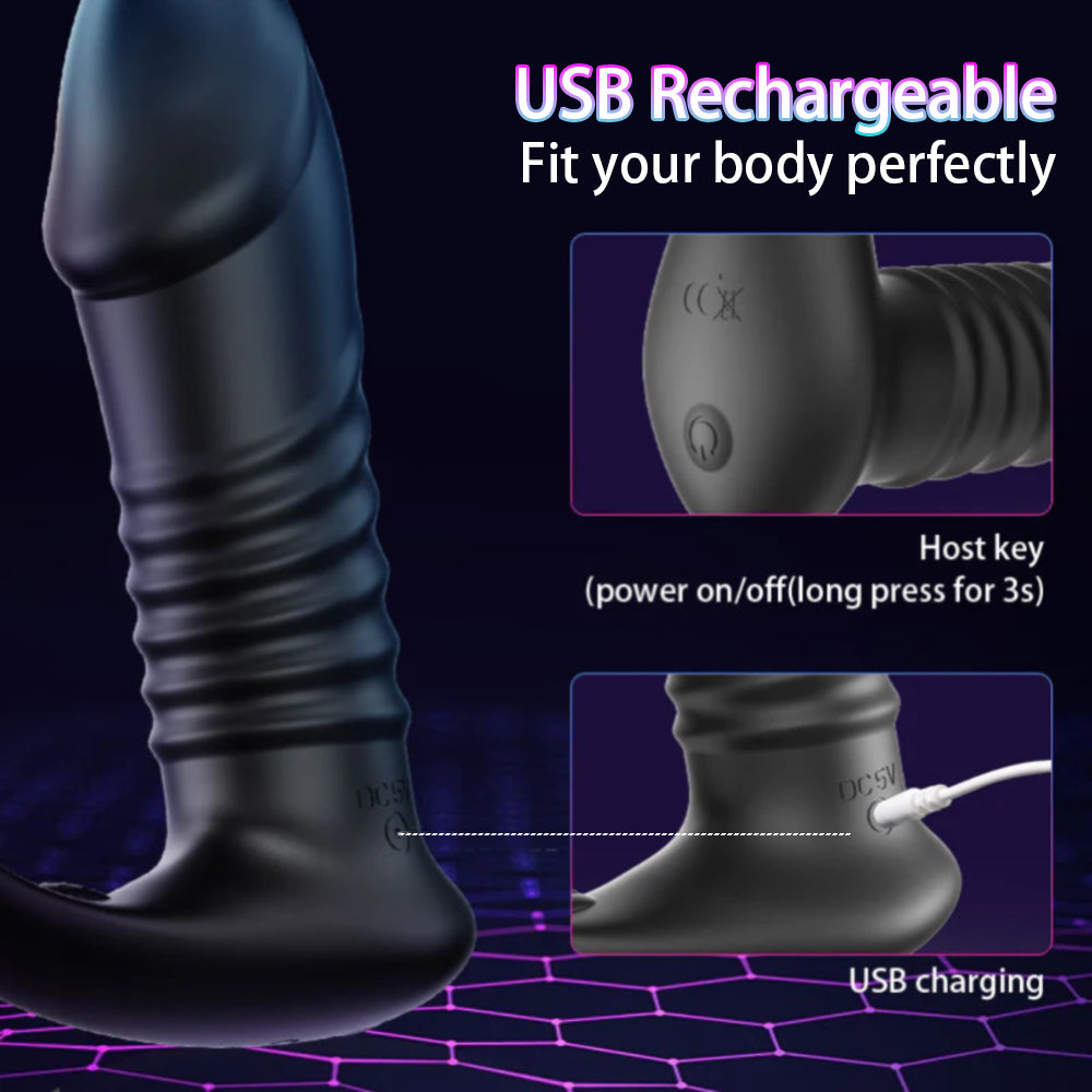 10 Vibration & 3 Thrust Silicone Cock Ring | Anal Vibrator - QUTOYS 10 Vibration & 3 Thrust Silicone Cock Ring | Anal Vibrator - QUTOYS