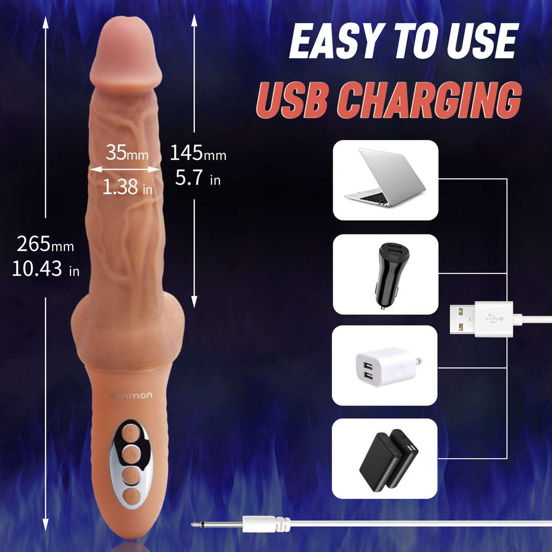 4-in-1 Rotating Thrusting Vibrating Dildo | Suction Cup - QUTOYS 4-in-1 Rotating Thrusting Vibrating Dildo | Suction Cup - QUTOYS