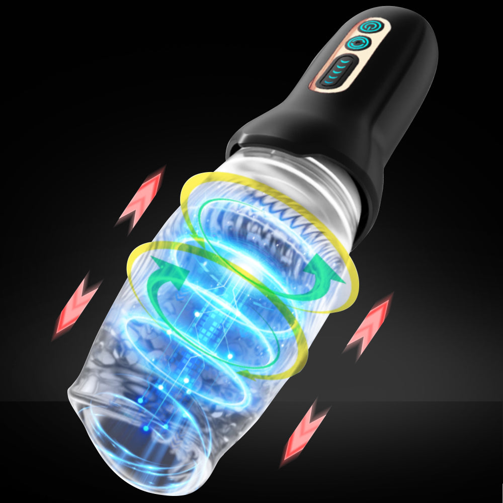 QUTOYS 5-Frequncy Rotation 10 Speeds Vibration Masturbators Oral Sex Cup