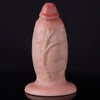 A pink dildo is centered on a black background.