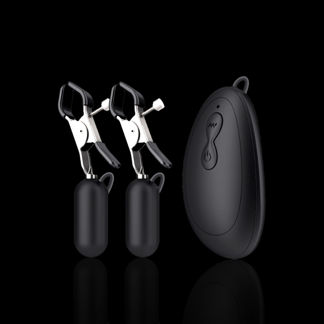 Vibrating Nipple Clamps | 10 Modes, Adjustable Silicone - QUTOYS Vibrating Nipple Clamps | 10 Modes, Adjustable Silicone - QUTOYS