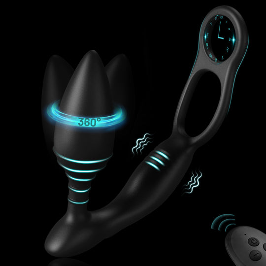 Diamond-10 Rotating & Vibrating-  Cock Rings Prostate Massager